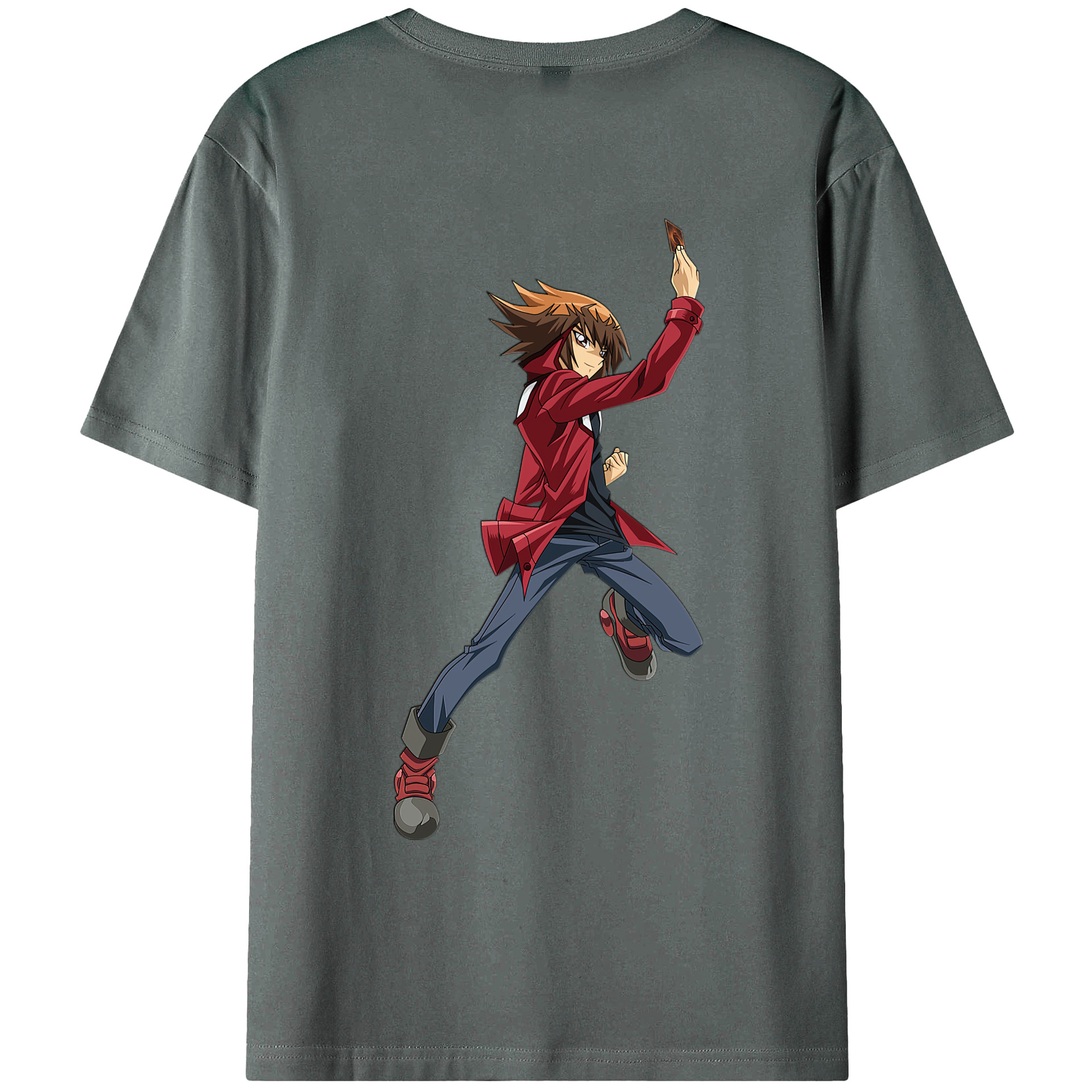 （画像用） 遊☆戯☆王 Yu-Gi-Oh! 綿100％ メンズ半袖Tシャツ（バックプリント） 通気性